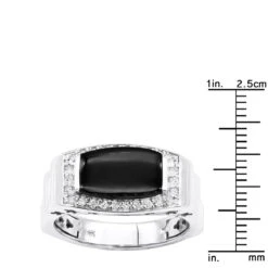 14K White Gold Ladies Black Onyx Ring 0.26ct 15 14K White Gold Ladies Black Onyx Ring 0.26ct -Borcely Jewelry Sales 14k gold ladies black onyx ring 026ct p 29686 rulerwh