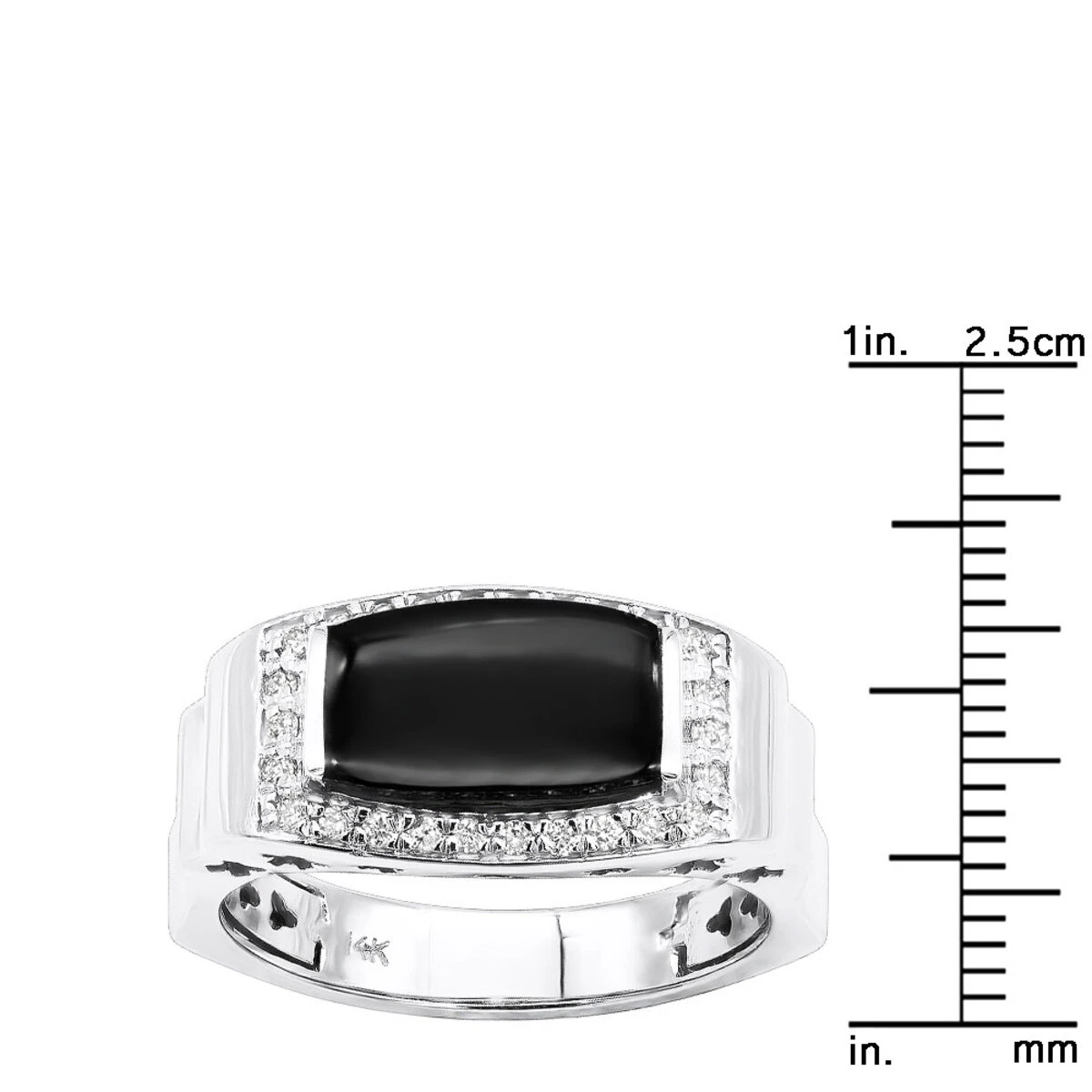 14K White Gold Ladies Black Onyx Ring 0.26ct 8 14K White Gold Ladies Black Onyx Ring 0.26ct - Image 8