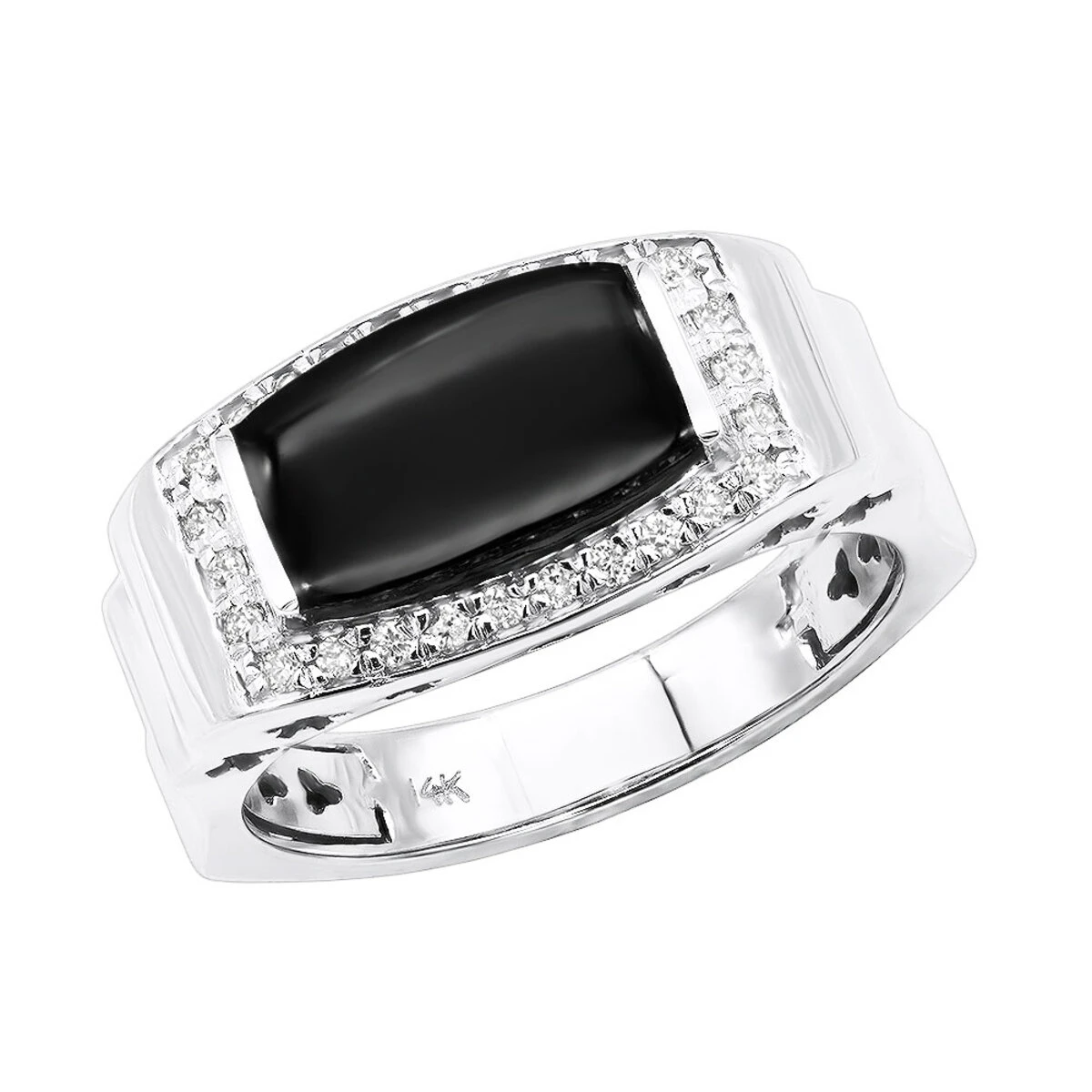 14K White Gold Ladies Black Onyx Ring 0.26ct 1 14K White Gold Ladies Black Onyx Ring 0.26ct