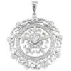 14K White Gold Ladies Circle Diamond Necklace 1.12ct