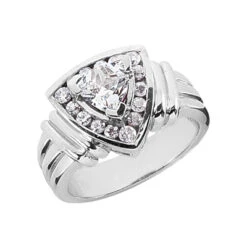 14K White Gold Ladies Diamond Ring 0.80ct 12.5mm