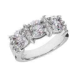 14K White Gold Ladies Diamond Ring 1.74ct