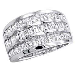14K White Gold Ladies Diamond Ring 3.72ct