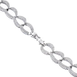 14K White Gold Pave Diamond Chain Link Bracelet For Women 3.75ct By Luxurman -Borcely Jewelry Sales 14k gold pave diamond chain link bracelet for women 375ct by luxurman backwh