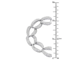 14K White Gold Pave Diamond Chain Link Bracelet For Women 3.75ct By Luxurman -Borcely Jewelry Sales 14k gold pave diamond chain link bracelet for women 375ct by luxurman rulerwh