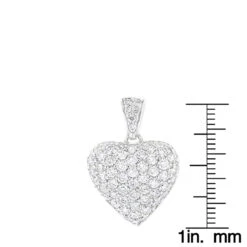 14K White Gold Pave Diamond Heart Pendant 2ct 11 14K White Gold Pave Diamond Heart Pendant 2ct -Borcely Jewelry Sales 14k gold pave diamond heart pendant 2ct p 27684 rulerwh