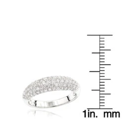 Unique Diamond Wedding Band For Women 14K White Gold Pave Diamond Ring 1.3ct 11 Unique Diamond Wedding Band For Women 14K White Gold Pave Diamond Ring 1.3ct -Borcely Jewelry Sales 14k gold pave diamond ring 130ct p 35712 rulerwh