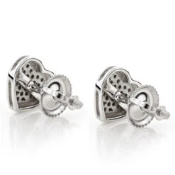 14K White Gold Pave Heart Diamond Stud Earrings 0.33ct 8 14K White Gold Pave Heart Diamond Stud Earrings 0.33ct -Borcely Jewelry Sales 14k gold pave heart diamond stud earrings 033ct p 5810 backwh