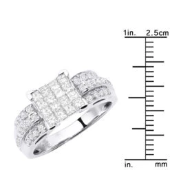 14K White Gold Pre-Set Diamond Engagement Ring 1.40ct 15 14K White Gold Pre-Set Diamond Engagement Ring 1.40ct -Borcely Jewelry Sales 14k gold pre set diamond engagement ring 140ct p 6920 ruler white