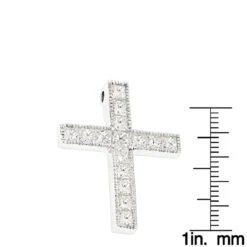 14K White Gold Princess Cut Diamond Cross Necklace 2.55ct -Borcely Jewelry Sales 14k gold princess cut diamond cross necklace 255ct p 26540 rulerwh