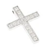 14K White Gold Princess Cut Diamond Cross Necklace 2.55ct