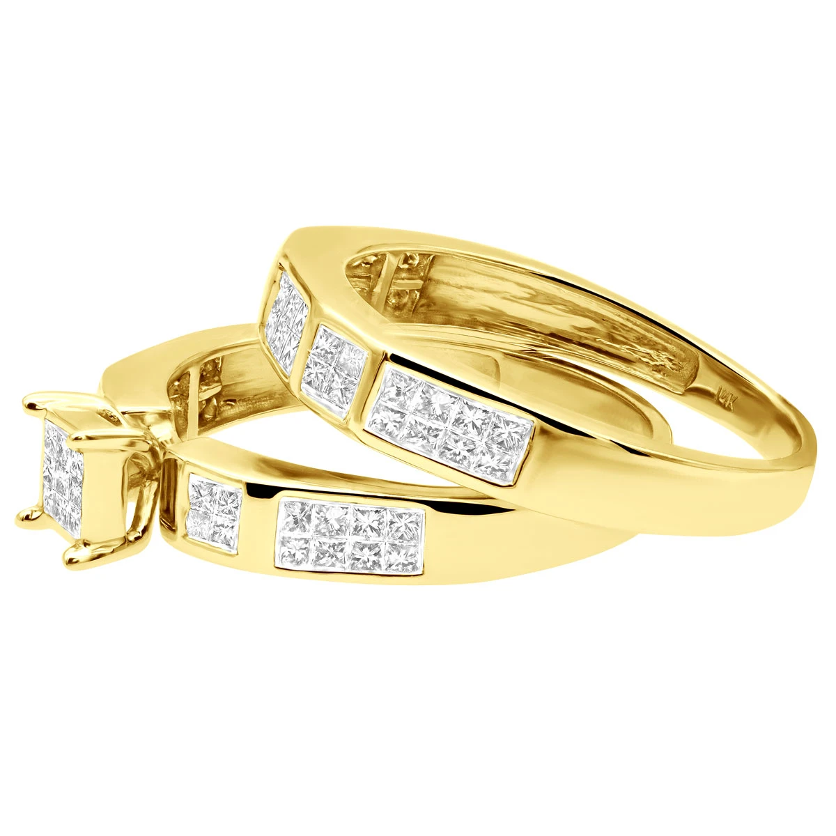 14K White Gold Invisible Set Princess Cut Diamond Engagement Ring Bridal Set 1.19 5 14K White Gold Invisible Set Princess Cut Diamond Engagement Ring Bridal Set 1.19 - Image 5