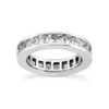 Thin 14K White Gold Princess Cut Diamond Eternity Ring 3.57ct