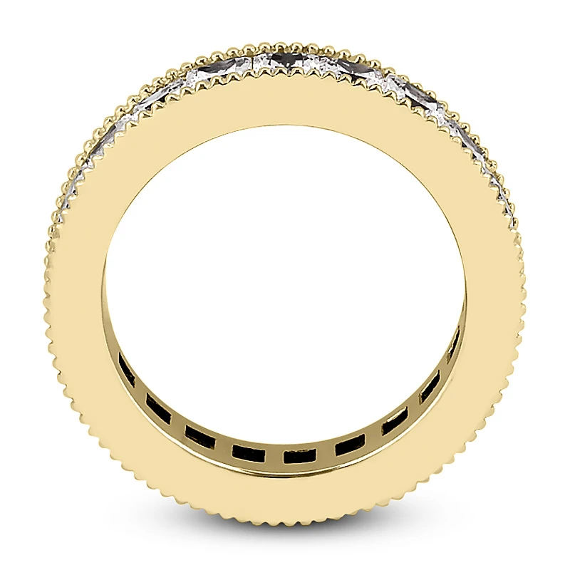 14K White Gold Princess Cut Diamond Eternity Ring 3.74ct 4.1mm 5 14K White Gold Princess Cut Diamond Eternity Ring 3.74ct 4.1mm - Image 5