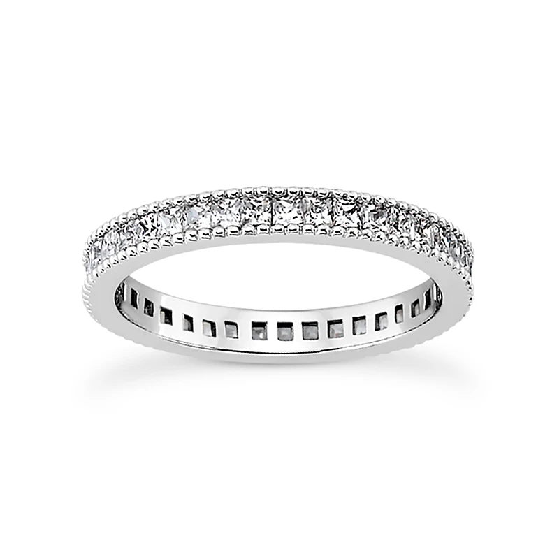 14K White Gold Princess Cut Diamond Eternity Ring 3.74ct 4.1mm 1 14K White Gold Princess Cut Diamond Eternity Ring 3.74ct 4.1mm
