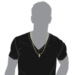 14K Yellow Gold Princess Diamond Cross Pendant 0.76ct -Borcely Jewelry Sales 14k gold princess diamond cross pendant 076ct p 6610 bodye