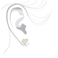 14K Yellow Gold Princess Diamond Heart Earrings 0.88ct -Borcely Jewelry Sales 14k gold princess diamond heart earrings 088ct p 6337 bodye