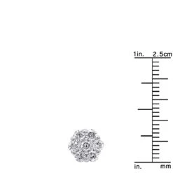14K White Gold Prong Round Diamond Clusters Earrings 1.2ct Studs 15 14K White Gold Prong Round Diamond Clusters Earrings 1.2ct Studs -Borcely Jewelry Sales 14k gold prong round diamond clusters earrings 12ct studs rulerwh