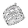 14K White Gold Right Hand Diamond Ladies Ring 1.23ct