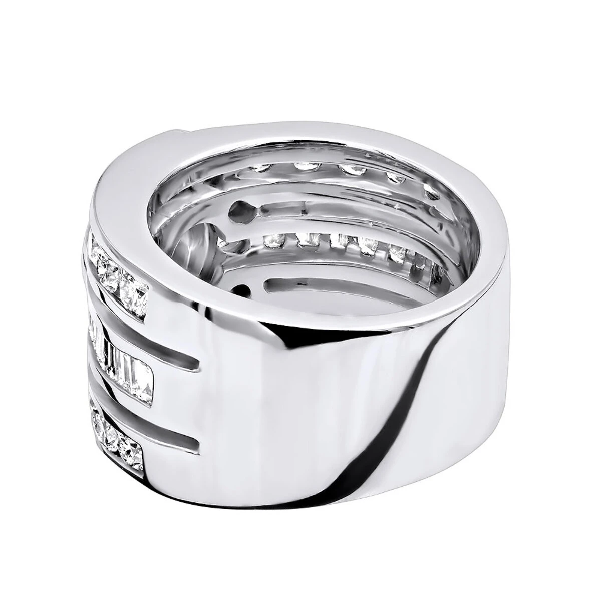 Unique 14K White Gold Right Hand Diamond Ring For Women 3.01ct By Luxurman 4 Unique 14K White Gold Right Hand Diamond Ring For Women 3.01ct By Luxurman - Image 4