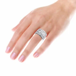 Unique 14K White Gold Right Hand Diamond Ring For Women 3.01ct By Luxurman 18 Unique 14K White Gold Right Hand Diamond Ring For Women 3.01ct By Luxurman -Borcely Jewelry Sales 14k gold right hand diamond ring 301ct p 29764 bodwh