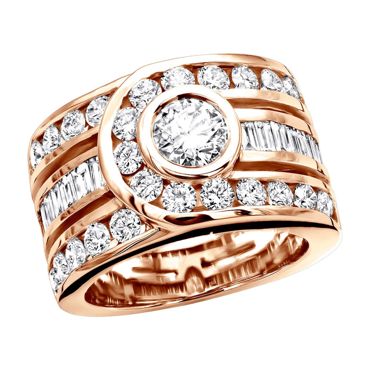 Unique 14K White Gold Right Hand Diamond Ring For Women 3.01ct By Luxurman 3 Unique 14K White Gold Right Hand Diamond Ring For Women 3.01ct By Luxurman - Image 3