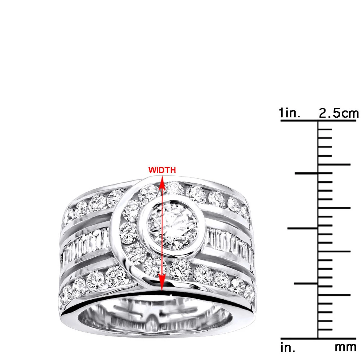 Unique 14K White Gold Right Hand Diamond Ring For Women 3.01ct By Luxurman 10 Unique 14K White Gold Right Hand Diamond Ring For Women 3.01ct By Luxurman - Image 10