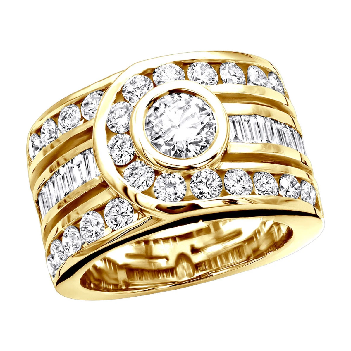 Unique 14K White Gold Right Hand Diamond Ring For Women 3.01ct By Luxurman 2 Unique 14K White Gold Right Hand Diamond Ring For Women 3.01ct By Luxurman - Image 2