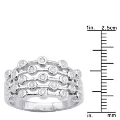 14K White Gold Right Hand Ladies Diamond Ring 0.46ct -Borcely Jewelry Sales 14k gold right hand ladies diamond ring 046ct p 29824 rulerwh