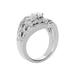 14K White Gold Right Hand Ladies Diamond Ring 0.74ct -Borcely Jewelry Sales 14k gold right hand ladies diamond ring 074ct p 29786 back white