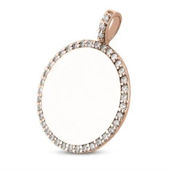 14K White Gold Round Diamond Circle Pendant 0.40ct -Borcely Jewelry Sales 14k gold round diamond circle pendant 040ct p 27301 back rose 20220426