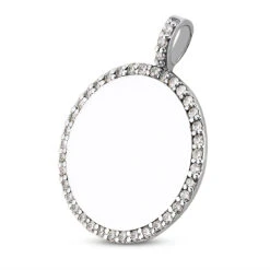 14K White Gold Round Diamond Circle Pendant 0.40ct -Borcely Jewelry Sales 14k gold round diamond circle pendant 040ct p 27301 back white 20220426