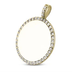 14K White Gold Round Diamond Circle Pendant 0.40ct -Borcely Jewelry Sales 14k gold round diamond circle pendant 040ct p 27301 back yellow 20220426