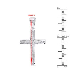 14K White Gold Round Diamond Cross Necklace 1.36ct -Borcely Jewelry Sales 14k gold round diamond cross necklace 136ct p 26526 rulerwh