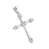 14K White Gold Round Diamond Cross Pendant 0.33ct 17mm 5 Stones
