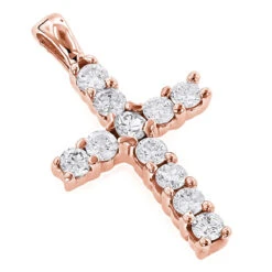 14K White Gold Round Diamond Cross Pendant 0.33ct 10mm -Borcely Jewelry Sales 14k gold round diamond cross pendant 033ct p 26500 ro