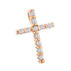14K Yellow Gold Round Diamond Cross Pendant 0.33ct 14mm -Borcely Jewelry Sales 14k gold round diamond cross pendant 033ct p 26547 ro