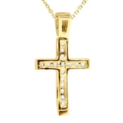 14K White Gold Round Diamond Cross Pendant 0.48ct 12 14K White Gold Round Diamond Cross Pendant 0.48ct -Borcely Jewelry Sales 14k gold round diamond cross pendant 048ct p 26519 back yellow 20221011 20221027