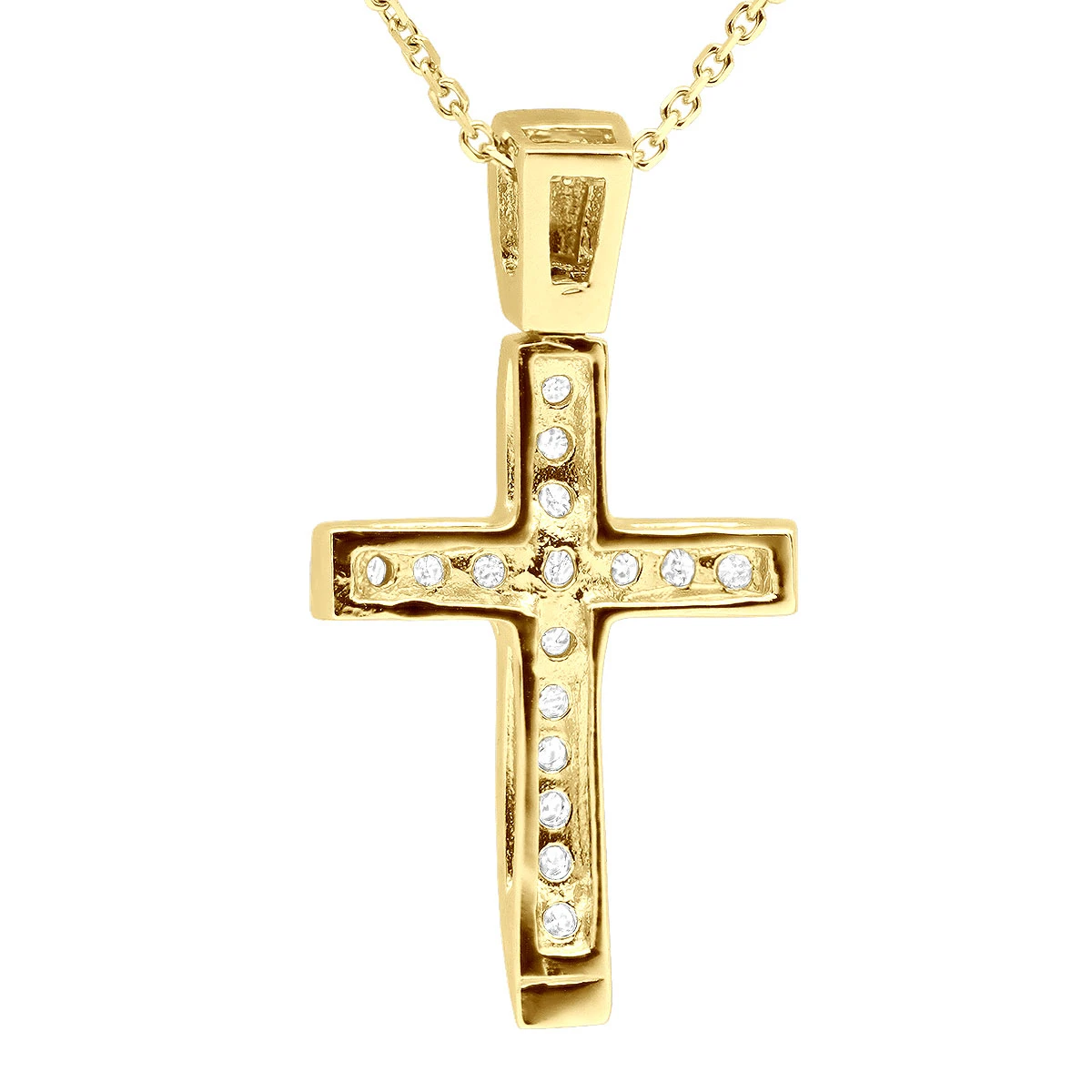14K White Gold Round Diamond Cross Pendant 0.48ct 5 14K White Gold Round Diamond Cross Pendant 0.48ct - Image 5