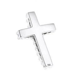14K White Gold Round Diamond Cross Pendant 1.2ct -Borcely Jewelry Sales 14k gold round diamond cross pendant 120ct p 26568 backwh