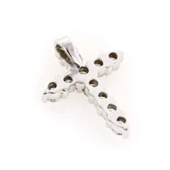 14K White Gold Round Diamond Cross Pendant 1.32ct 17.5mm -Borcely Jewelry Sales 14k gold round diamond cross pendant 132ct p 26508 backwh