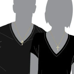 14K Yellow Gold Round Diamond Cross Pendant 1.32ct 24mm -Borcely Jewelry Sales 14k gold round diamond cross pendant 132ct p 26520 bodye