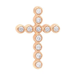 14K Yellow Gold Round Diamond Cross Pendant 1.32ct 24mm -Borcely Jewelry Sales 14k gold round diamond cross pendant 132ct p 26520 ro
