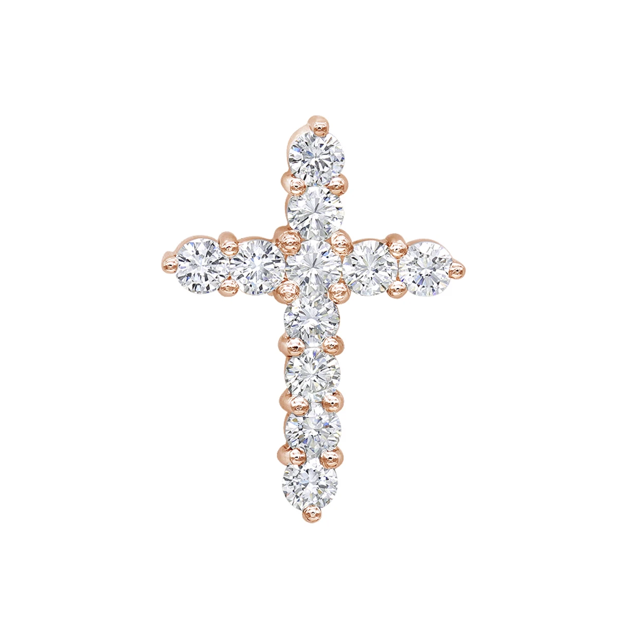 14K White Gold Round Diamond Cross Pendant 1.65ct 3 14K White Gold Round Diamond Cross Pendant 1.65ct - Image 3