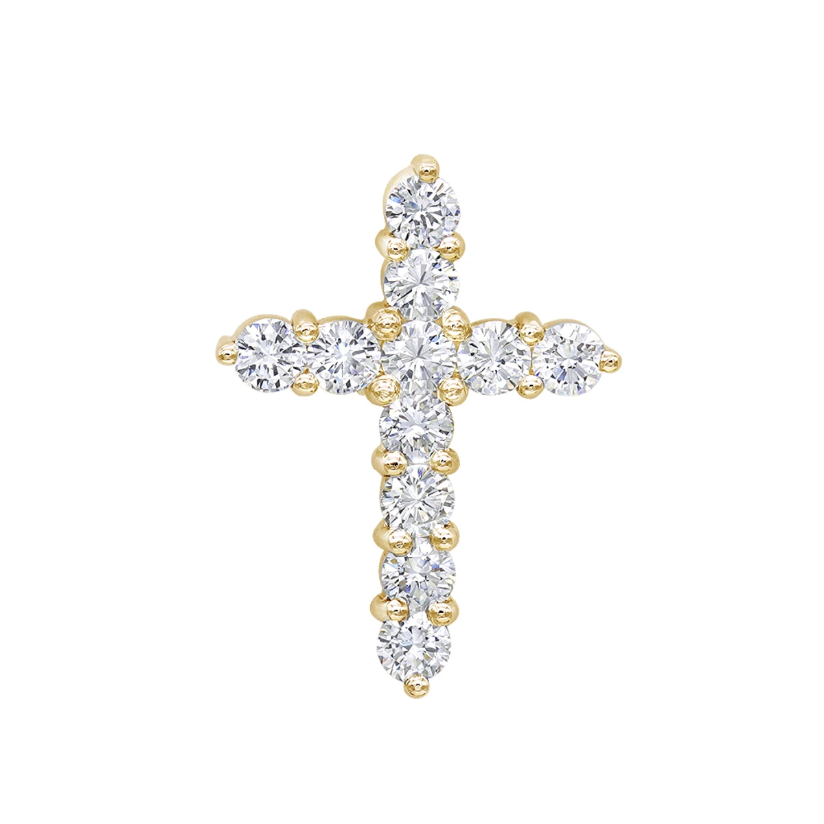 14K White Gold Round Diamond Cross Pendant 1.65ct 2 14K White Gold Round Diamond Cross Pendant 1.65ct - Image 2