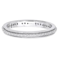 Thin 14K White Gold Round Diamond Eternity Band 0.38ct -Borcely Jewelry Sales 14k gold round diamond eternity band 038ct p 24856 backwh