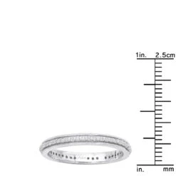 Thin 14K White Gold Round Diamond Eternity Band 0.38ct -Borcely Jewelry Sales 14k gold round diamond eternity band 038ct p 24856 rulerwh