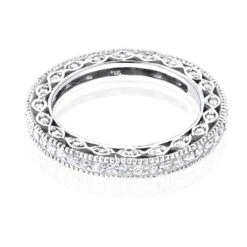 Thin 14K Yellow Gold Round Diamond Eternity Ring 0.63ct 3.4mm -Borcely Jewelry Sales 14k gold round diamond eternity ring 063ct p 24903 backwh