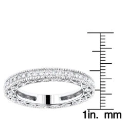 Thin 14K Yellow Gold Round Diamond Eternity Ring 0.63ct 3.4mm -Borcely Jewelry Sales 14k gold round diamond eternity ring 063ct p 24903 rulerwh