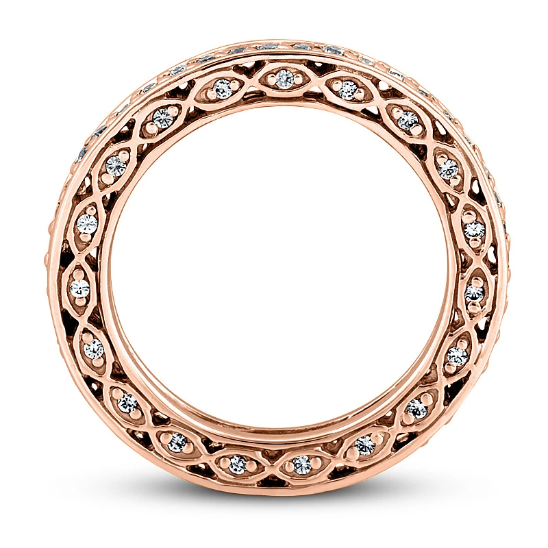 Thin 14K White Gold Round Diamond Eternity Ring 0.63ct 2.4mm 7 Thin 14K White Gold Round Diamond Eternity Ring 0.63ct 2.4mm - Image 7